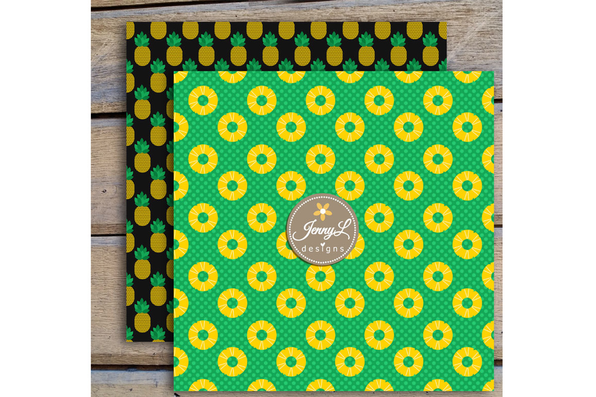 Pineapple digital Papers & clipart, a Pattern Graphic by JennyL Designs (Photo 5 of 5)