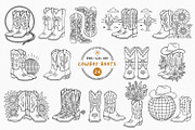 Cowboy Boots Line Art Clipart, an Object Illustration by Pretty Meerkat (Thumbnail 1 of 7)