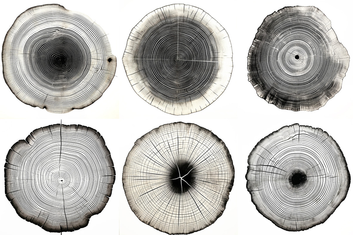 Black tree rings collection, a Decorative Illustration by Handmadefont (Photo 6 of 10)