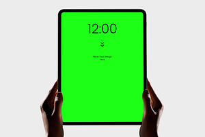 Hand Holding Tablet Screen Mockup, an iPad Mockup by graphypix