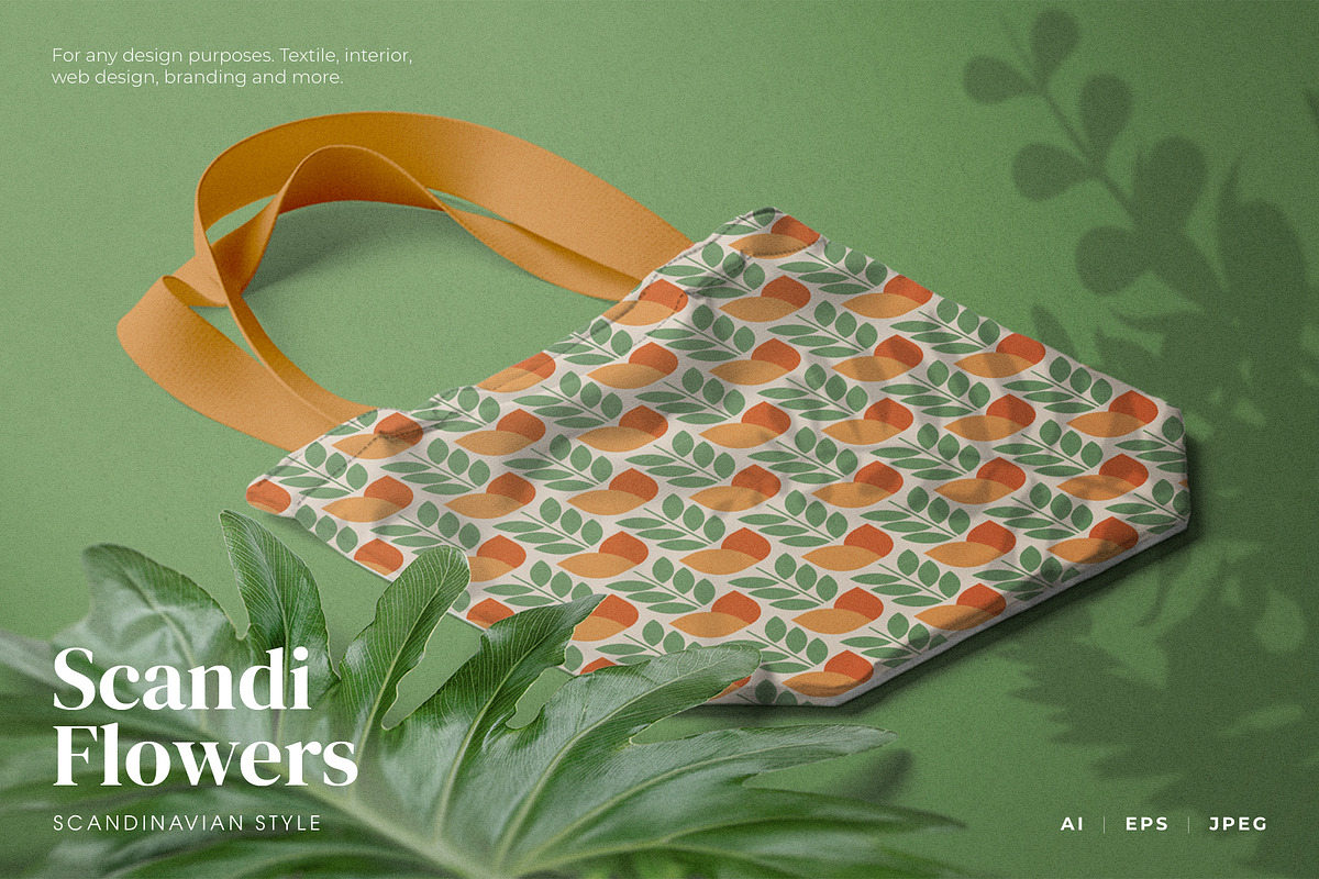 Scandi Retro Flowers patterns, a Pattern Graphic by Designnina Shop (Photo 2 of 10)