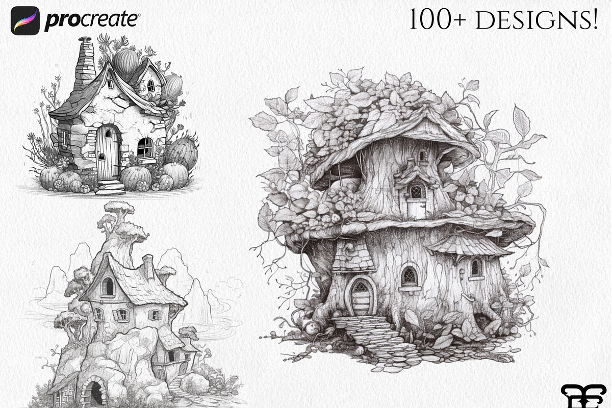 Procreate; fairy houses, a Brush Add-On by Studio.Valhalla (Photo 6 of 6)