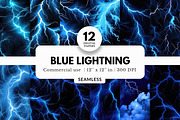 12 Blue Lightning Digital Papers, a Background Graphic by NorthWindPixels (Thumbnail 1 of 4)