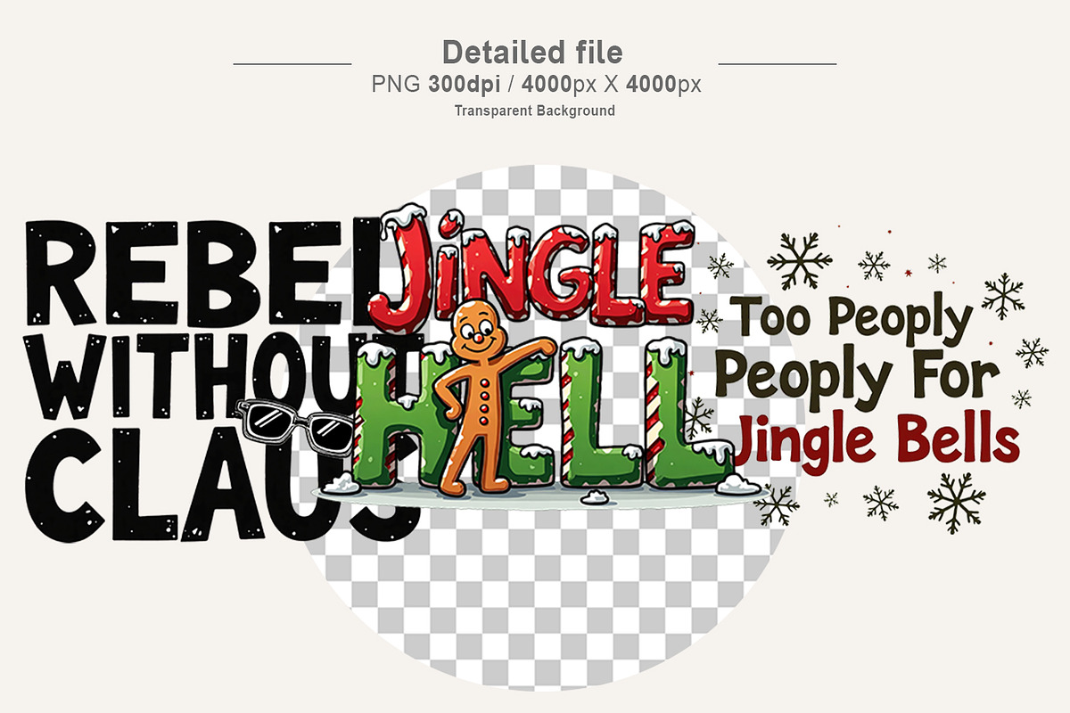 Funny Sarcastic Christmas PNG Bundle, an Illustration by Artnoy (Photo 3 of 8)
