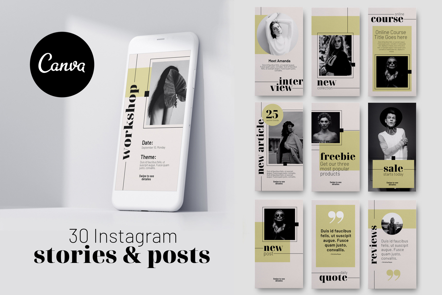 Instagram Stories & Posts CANVA, a Social Media Template by 3.14&Co