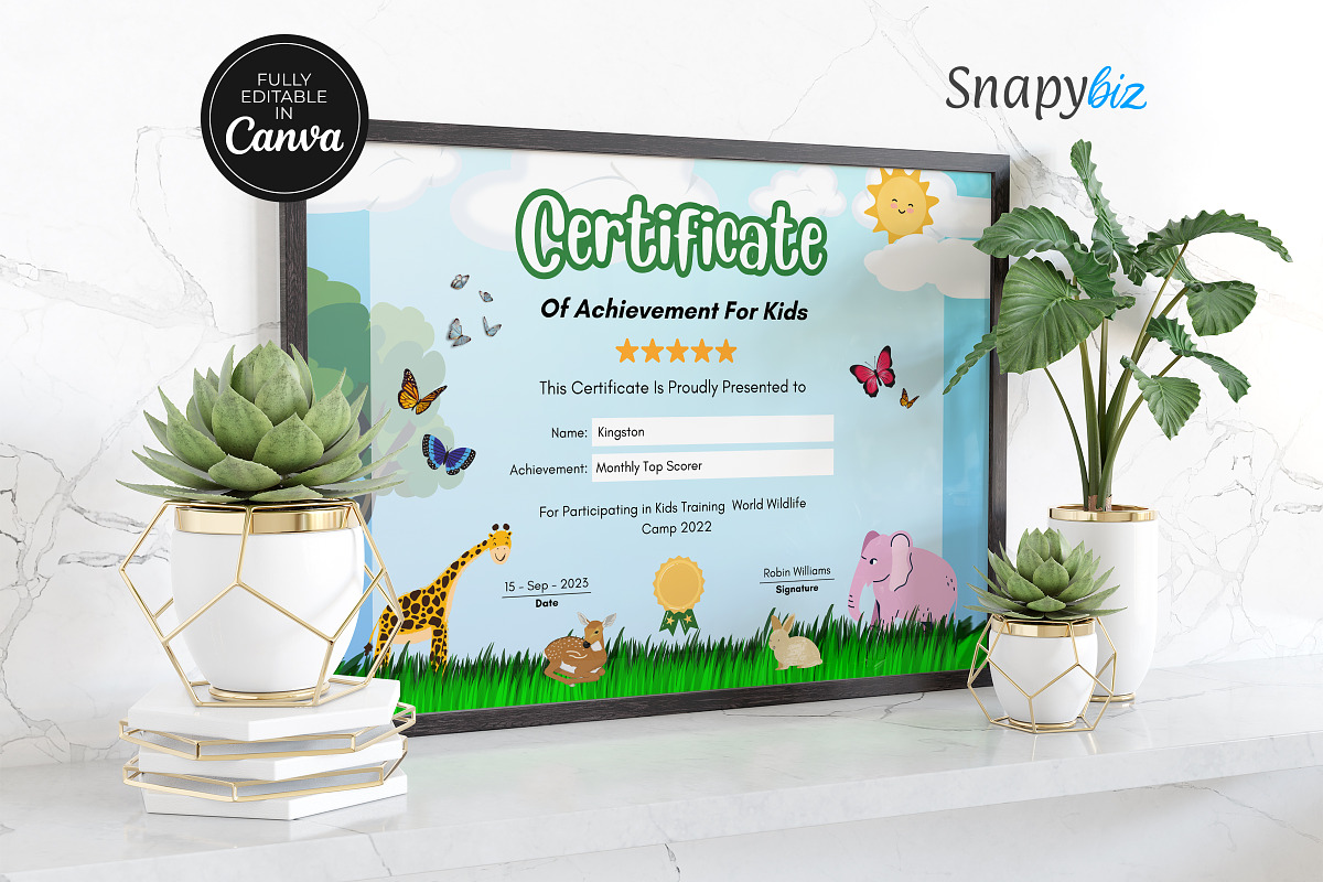 Customizable Child Certificate, a Templates & Theme by Snapybiz (Photo 5 of 8)