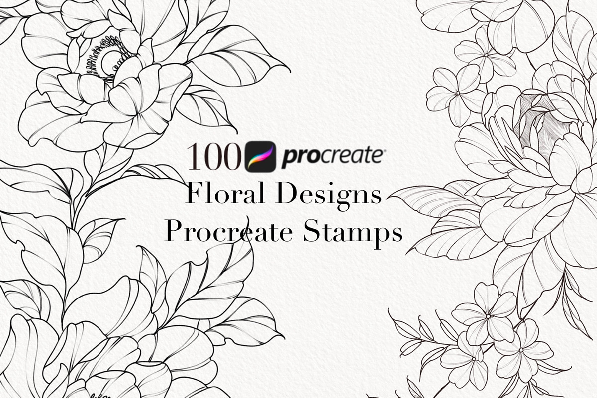 Procreate flower stamp, garden, a Brush Add-On by AnnaPolitmerskaja (Photo 1 of 4)
