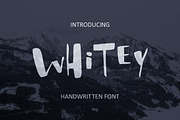 Whitey Handwritten brush font., a Script Font by Wewhitelist (Thumbnail 1 of 7)