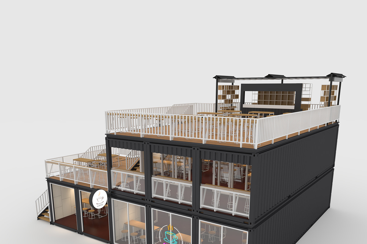 3D Model Container Cafe 9, an Architecture 3D Model by SR 3D Visual (Photo 10 of 23)