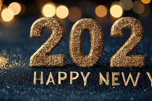 Gold Glitter 2027 Happy New Year Celebration Background, a Holiday Photo by José Manuel Gelpi