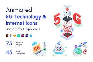 5G Technology and Internet Icons, a Duotone Icon by Vectors Market