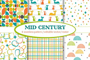 Mid Century Modern Seamless Patterns, a Pattern Graphic by ArtIrisArt (Thumbnail 1 of 7)