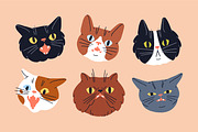 Funny cats set + seamless pattern, an Animal Illustration by Good Studio (Thumbnail 1 of 9)