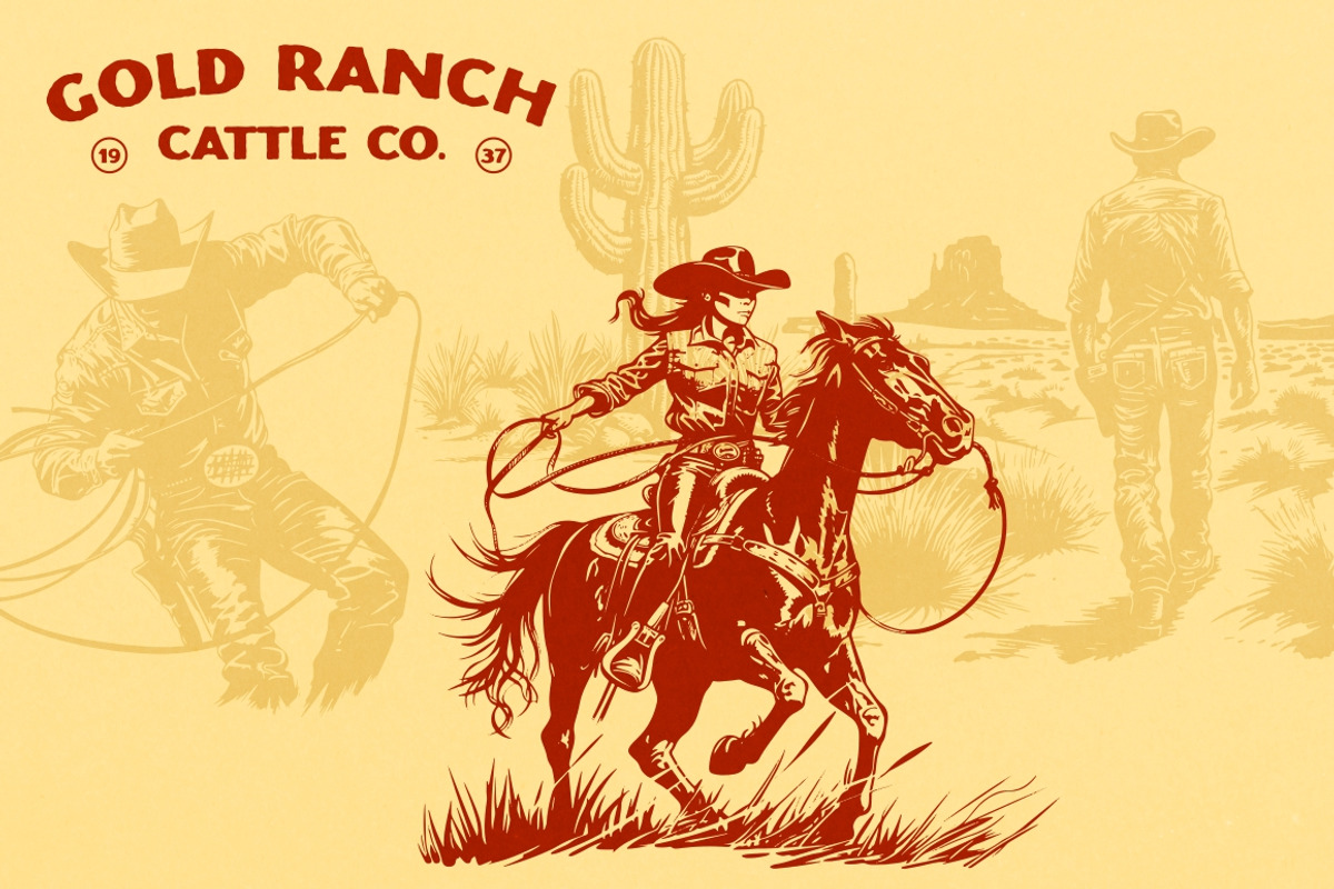 Western Cowboy and Cowgirl, an Illustration by Nocturnal Wolf (Photo 6 of 16)