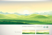 Summer landscape in panoramic format, a Seasonal Illustration by Countryside life (Thumbnail 1 of 9)