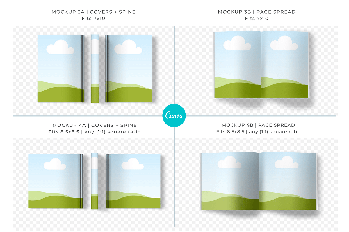 KDP Book Mockups for Canva, a Books & Magazine Mockup by Mockup Scene (Photo 5 of 18)