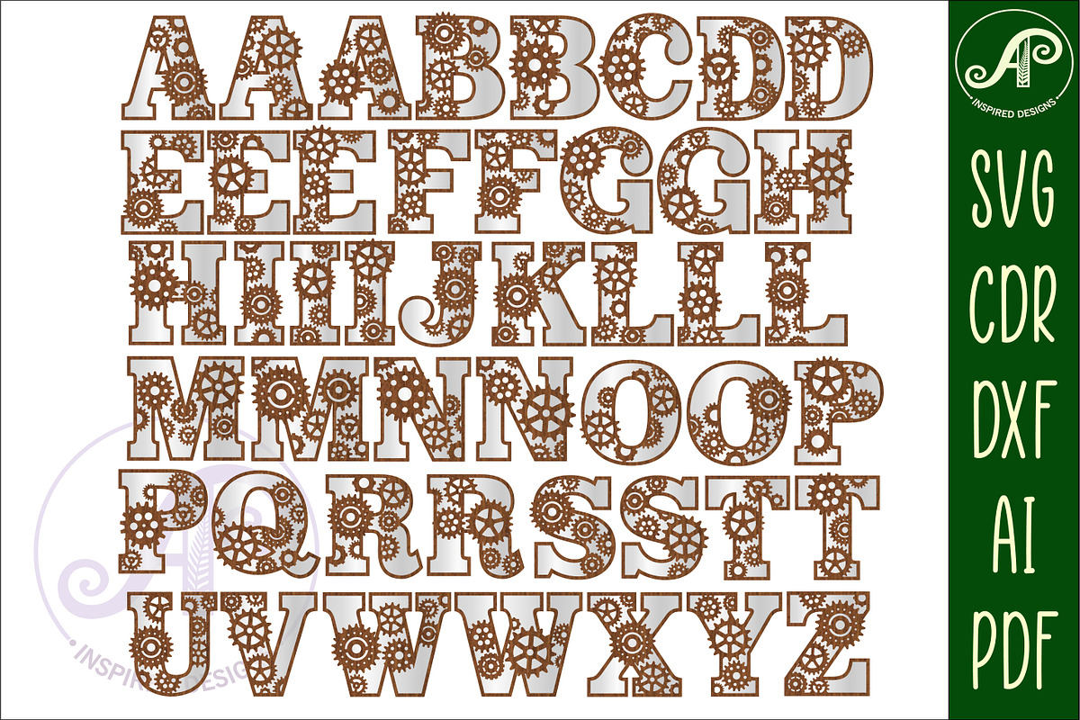Gear Steampunk Alphabet Letter set, an Object Graphic by A P Inspired Designs (Photo 4 of 6)