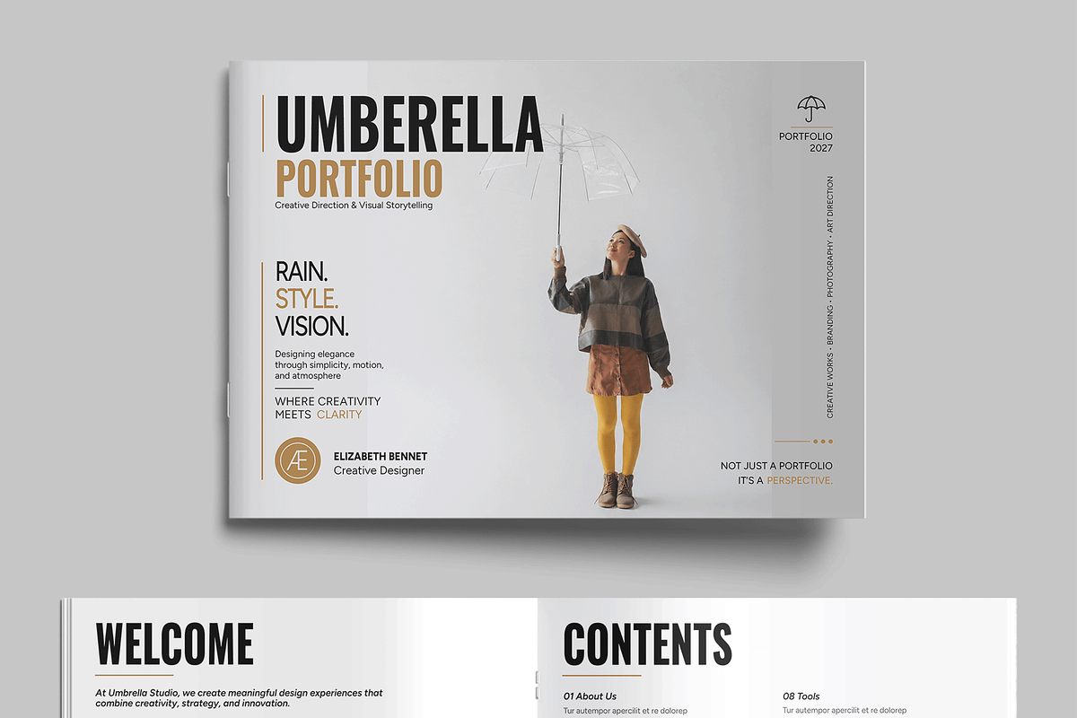 Umbrella Portfolio Brochure Design, a Brochure Template by MightyDesign (Photo 2 of 8)