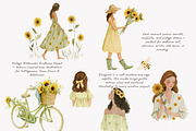 sunflower cottagecore clipart set, a Decorative Illustration by Patishop Art (Thumbnail 6 of 10)
