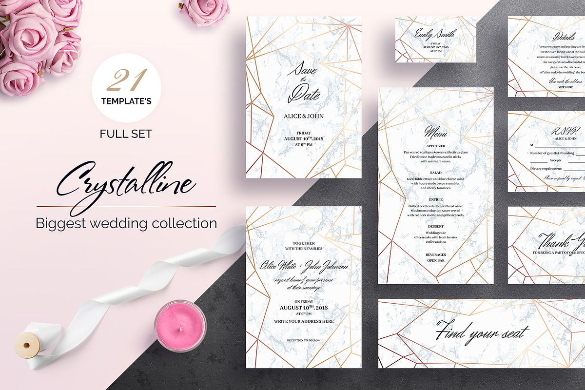 Crystalline Wedding Collection, an Invitation Template by ARg Design (Photo 1 of 2)