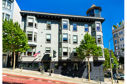 House on steep Powell Street in, an Architecture Photo by Leonid Andronov