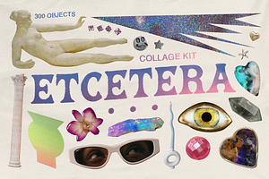 Etcetera Collage Kit Odd PNG Scraps