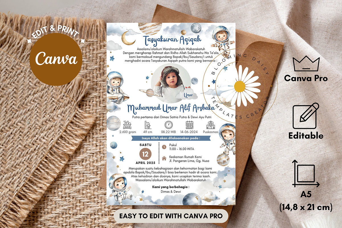 Little Boy Astronaut Space Canva