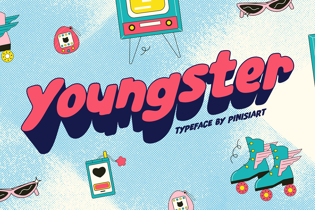 Youngster – Fun Display Font, a Font by Pinisi ART (Photo 1 of 10)