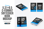 C-Format Softcover Book Mockup, a Books & Magazine Mockup by SimplDesign (Thumbnail 1 of 13)