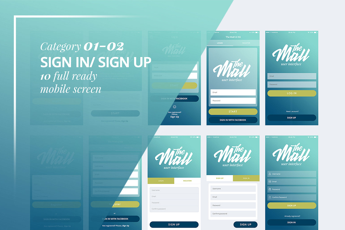 “The Mall” Premium mobile UI kit, an UI Kit Template by Sladedesign (Photo 3 of 3)