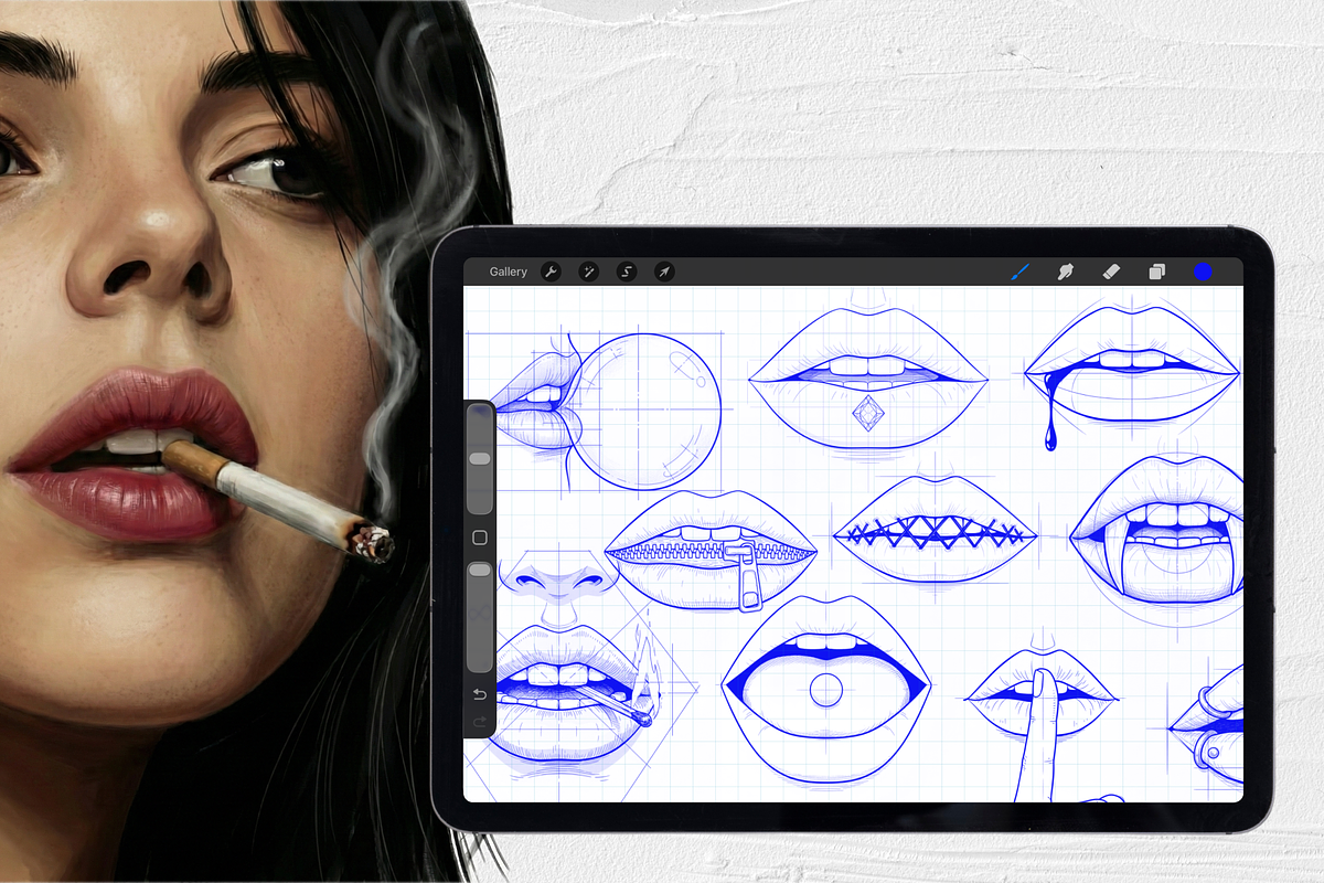 165 Procreate Lips Stamps, a Brush Add-On by Selentaori Studio (Photo 8 of 11)