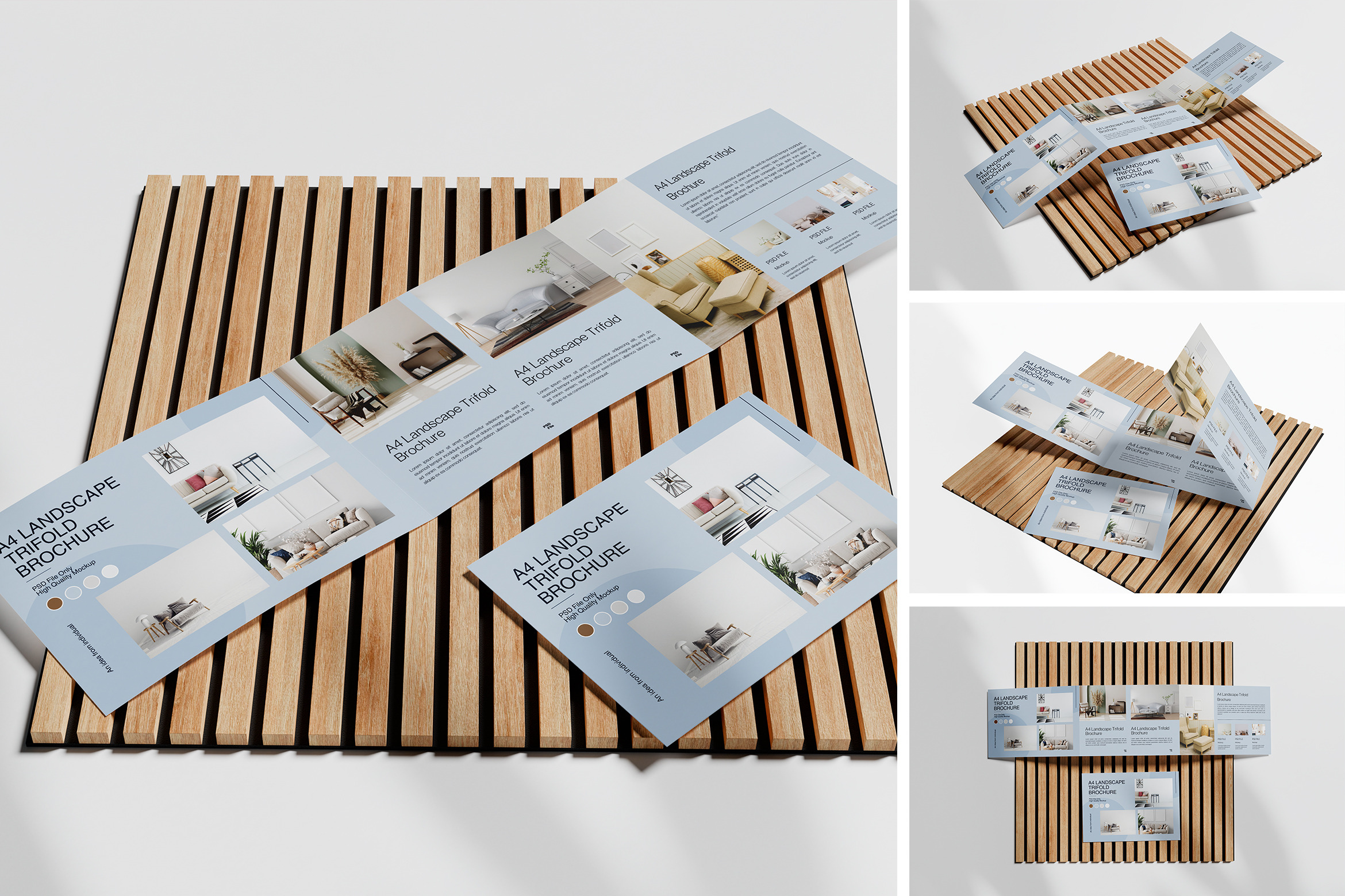 A4 Landscape Trifold Brochure Mockup, a Books & Magazine Mockup by ...
