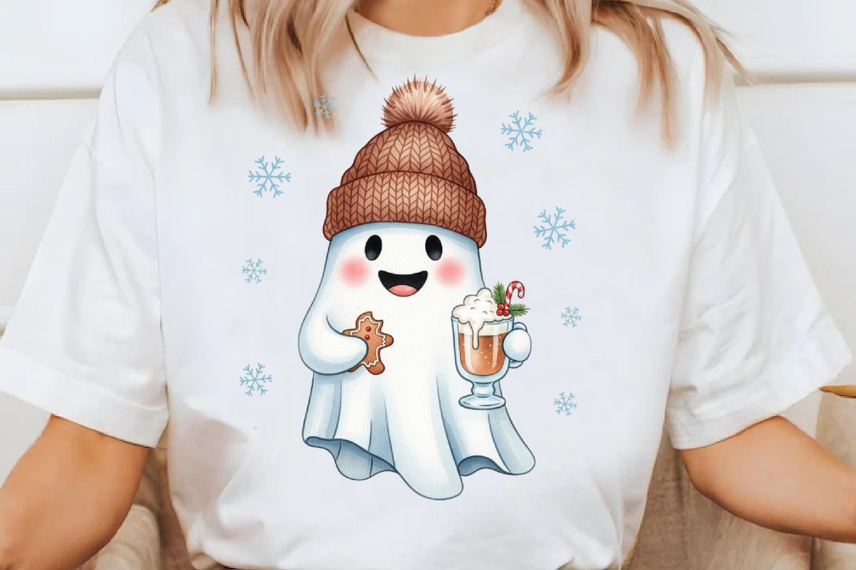 Cute Christmas Ghost PNG, an Illustration by Designworld (Photo 2 of 5)