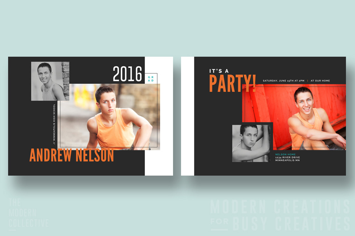 Graduation Card | Party Time, a Card Template by The Modern Collective
