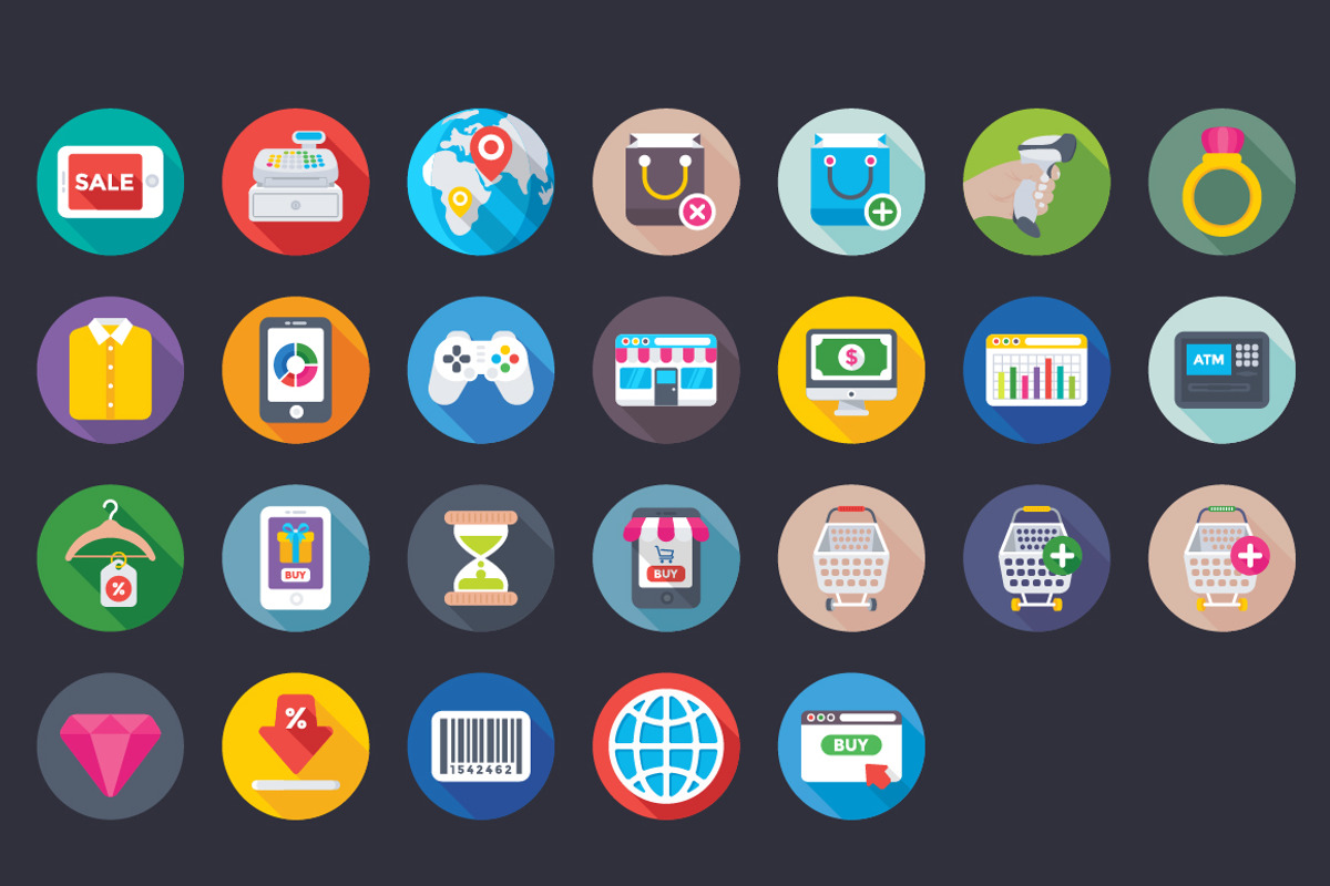 257 Shopping and Commerce Flat Icons, an Outline Icon by Creative Stall
