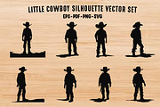 Little Cowboy Silhouettes Vector Set, a Person Illustration by Gfx Expert Team (Thumbnail 2 of 3)
