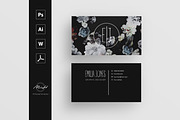 Black Floral business card template, a Resume Template by MH Design Template (Thumbnail 1 of 4)