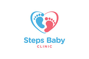 Baby Steps Love Logo, a Branding & Logo Template by ika trisiana