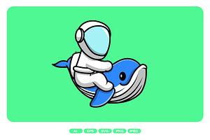 Cute Astronaut With Whale