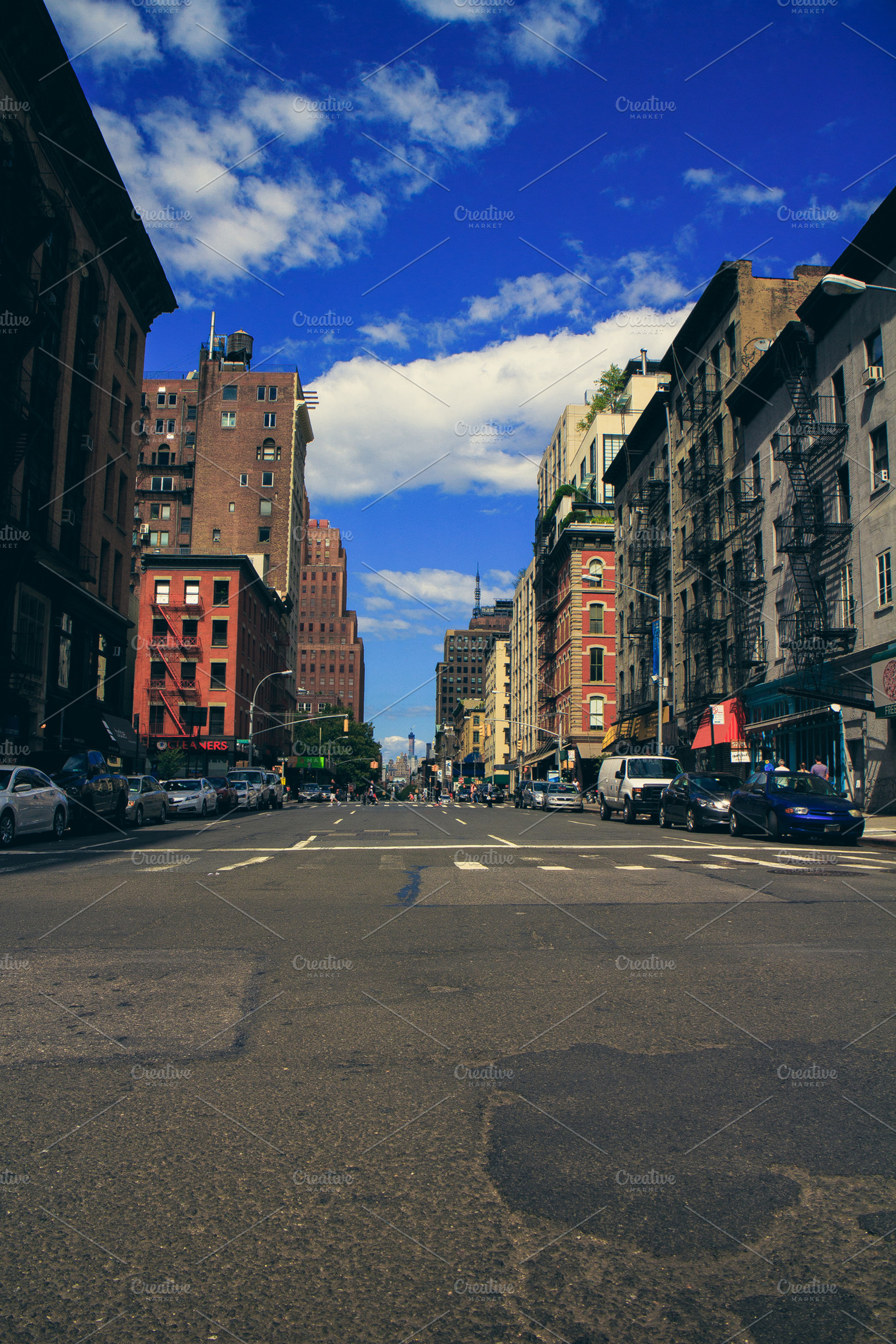Manhattan street featuring nyc skyline, nyc, and newyork, an Architecture Photo by MARCONOISEY