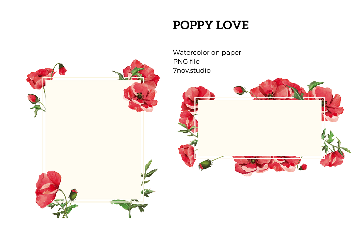 Poppy love watercolor, an Illustration by 7nov.studio (Photo 3 of 7)