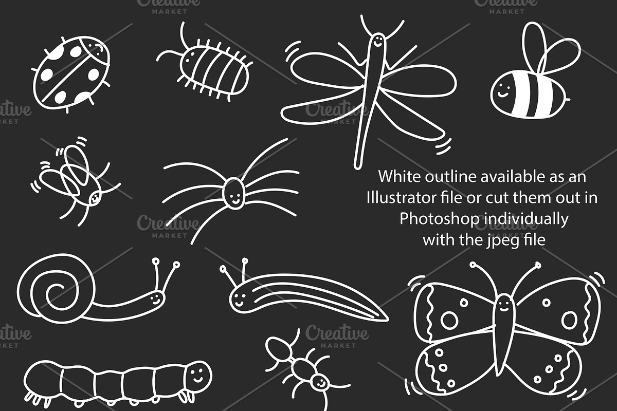 Cute doodle garden bugs, an Animal Illustration by Liz Pengilley Studio (Photo 3 of 4)