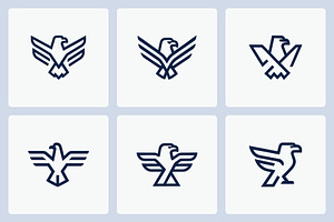 Minimalist eagle logos, a Branding & Logo Template by Vectorium Studio