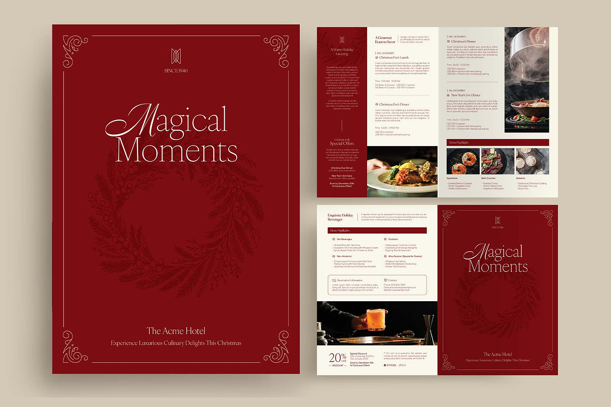 Christmas Dinner Mini Brochure, a Brochure Template by BrandPacks (Photo 6 of 6)