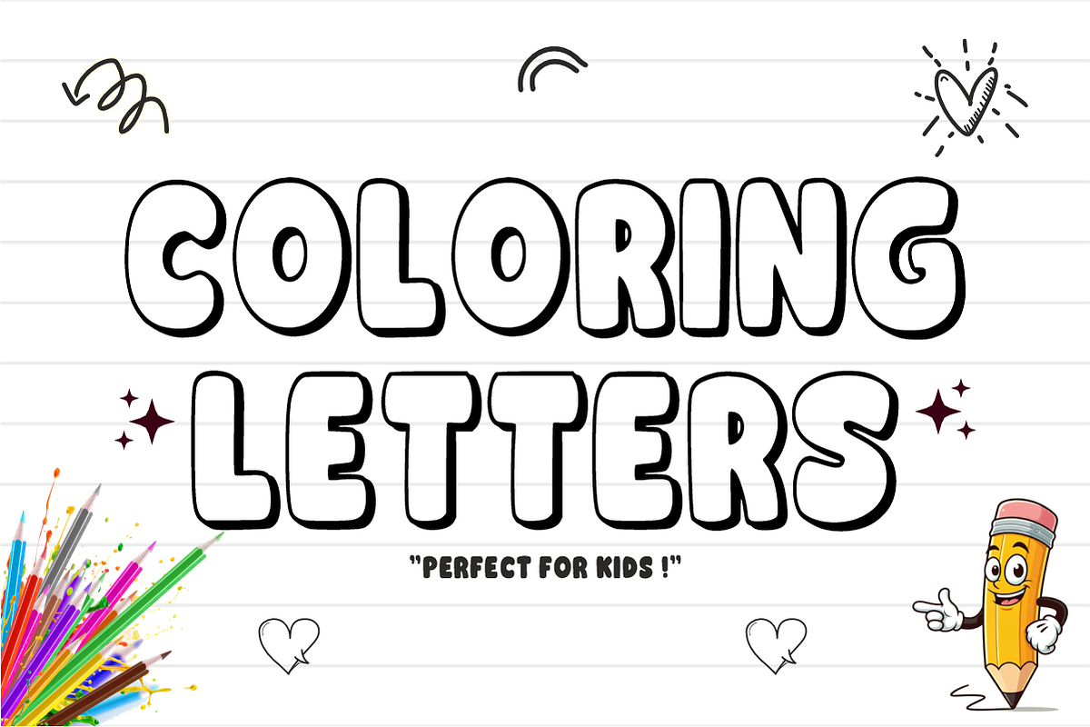 Chubby Outline- Fun Kids Bubble Font, a Sans Serif Font by KiddoGlyphs Studio (Photo 3 of 5)