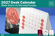 Desk Calendar 2027 (DC032-27), a Stationery Template by mikhailmorosin (Thumbnail 1 of 5)