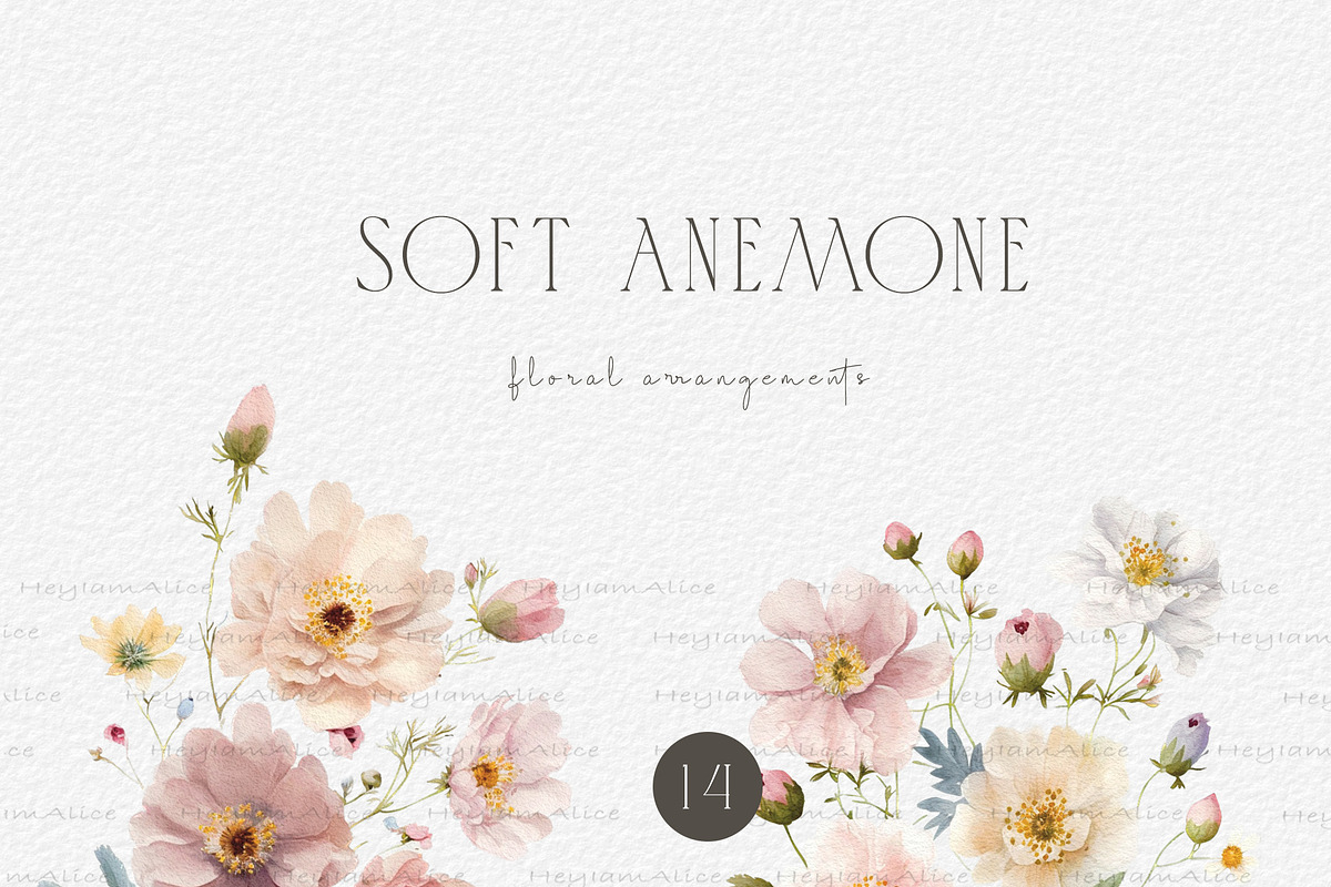 Soft Anemone Floral, a Decorative Illustration by heyiamalice (Photo 2 of 12)