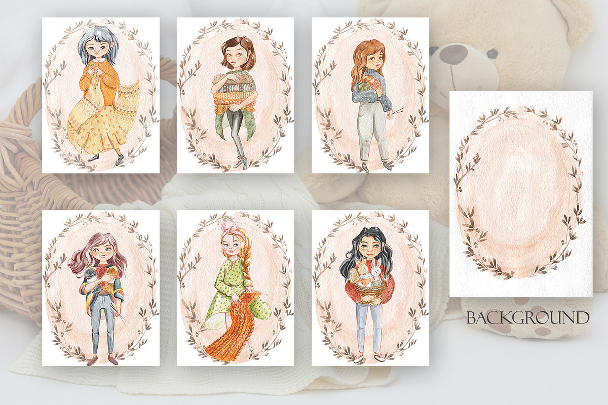 Lovely Knitting, an Illustration by Love Watercolor Store (Photo 8 of 12)