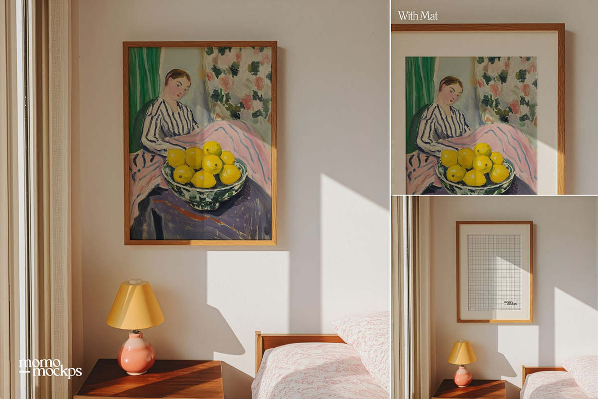 Bedroom Art Frame Mockup | DIN A, a Mockup by momomockps (Photo 2 of 9)