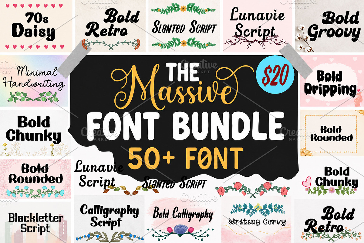 The Massive Font Mega Bundle, a Slab Serif Font by Wow Magic (Photo 1 of 11)